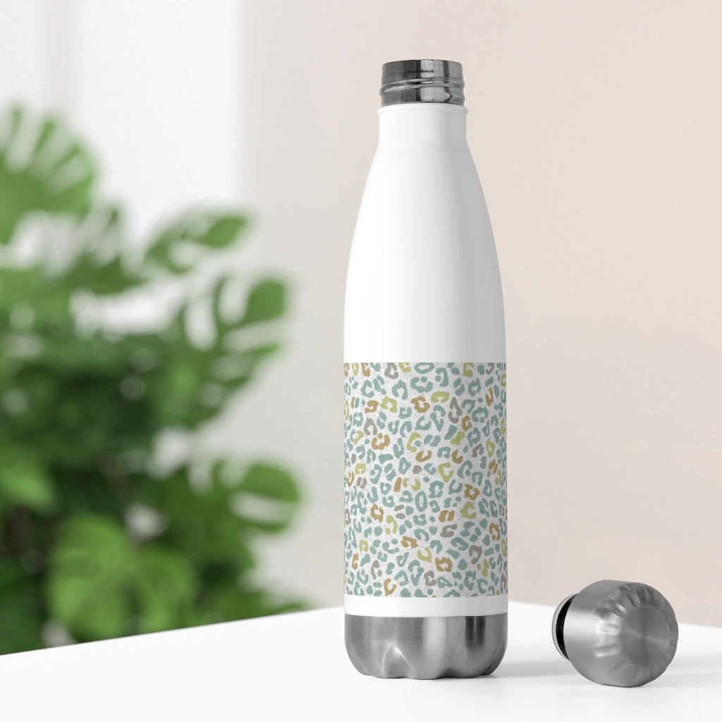 Leopard Love 20oz Insulated Bottle in Aqua