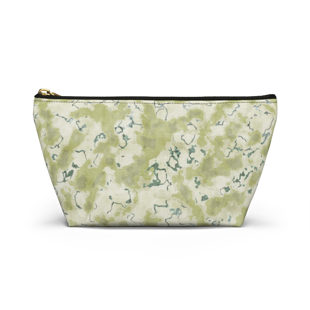 Carrara Marble Accessory Pouch w T-bottom in Green