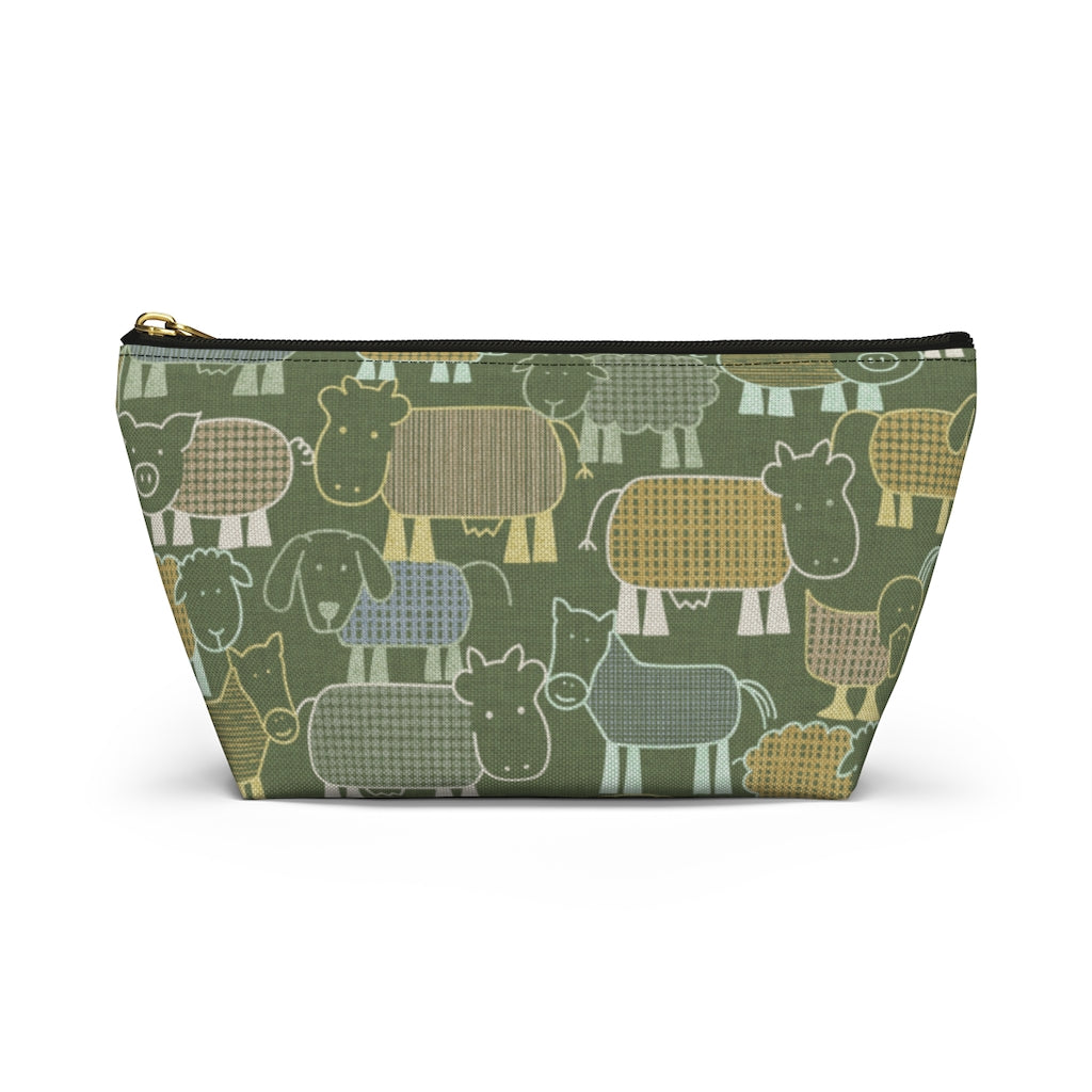 Animal Farm Accessory Pouch w T-bottom in Green