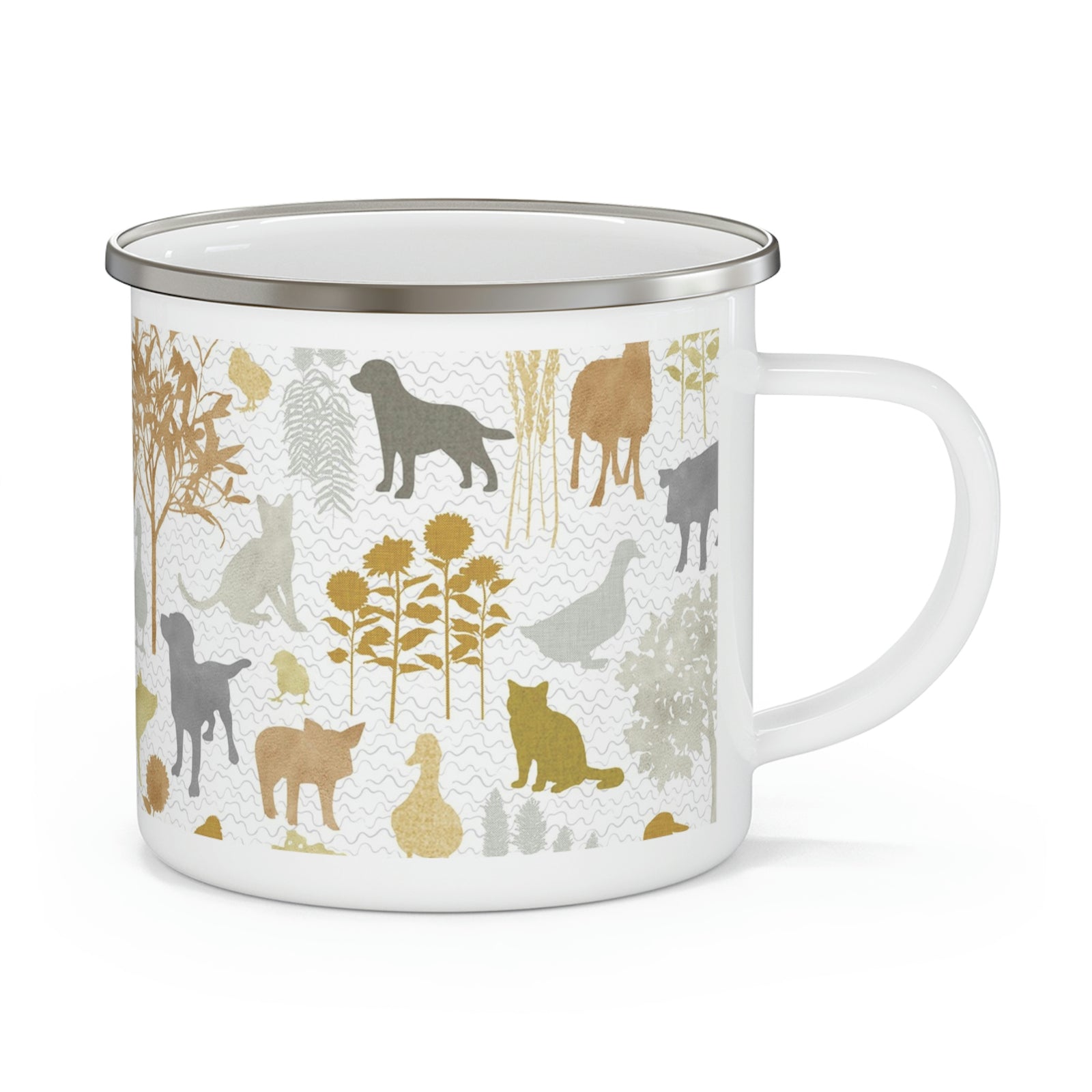On The Farm Enamel Mug in Gold
