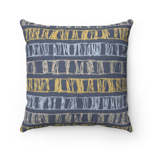 Sketch Stripe Square Throw Pillow in Navy