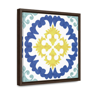 Seville Square Mini I Framed Gallery Wrap Canvas in Blue