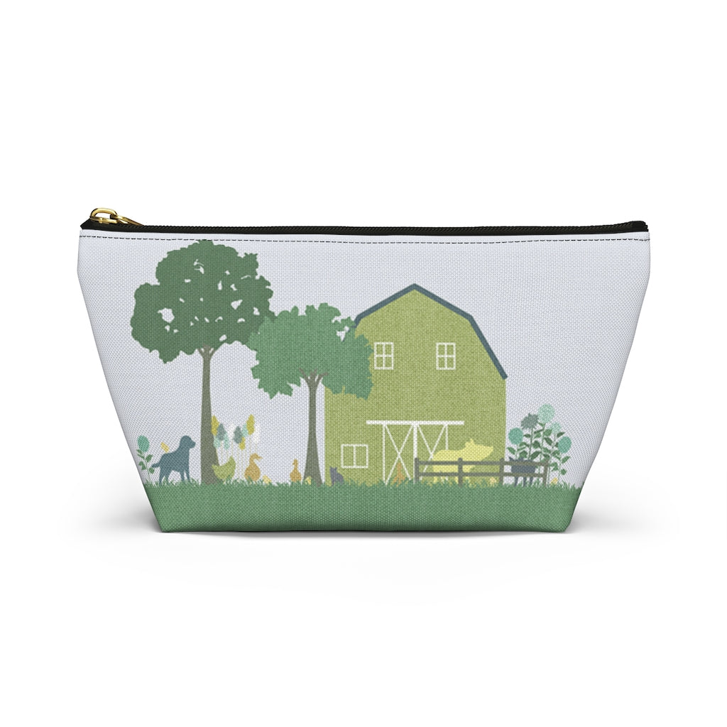 Barnyard Fun Accessory Pouch w T-bottom in Green