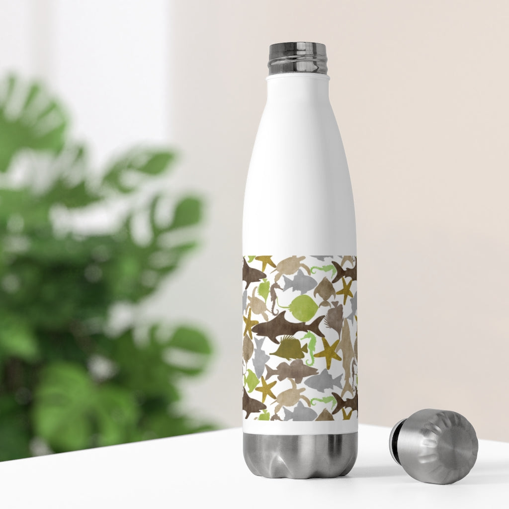 Watercolor Sea Life 20oz Insulated Bottle in Brown