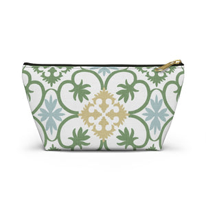 Portugal Tile Accessory Pouch w T-bottom in Green