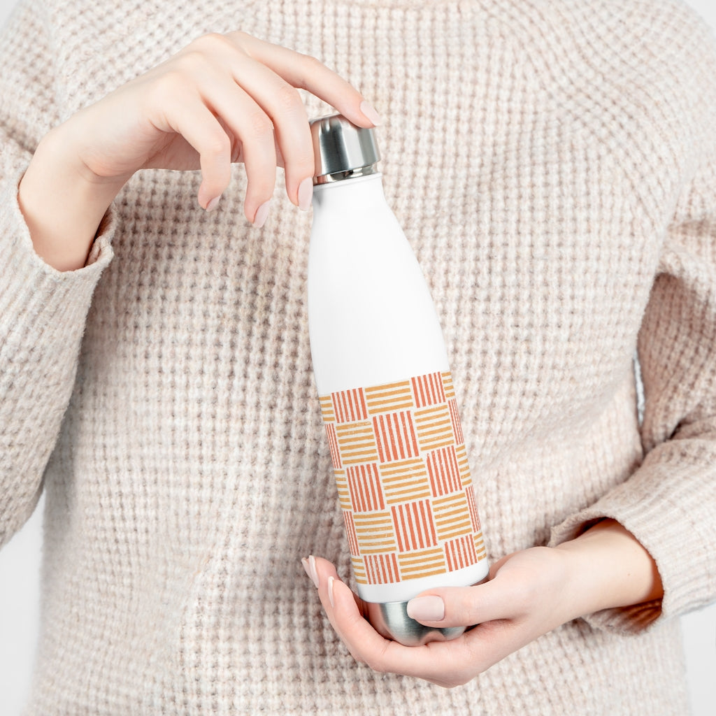 Block Plaid 20oz Insulated Bottle in Coral