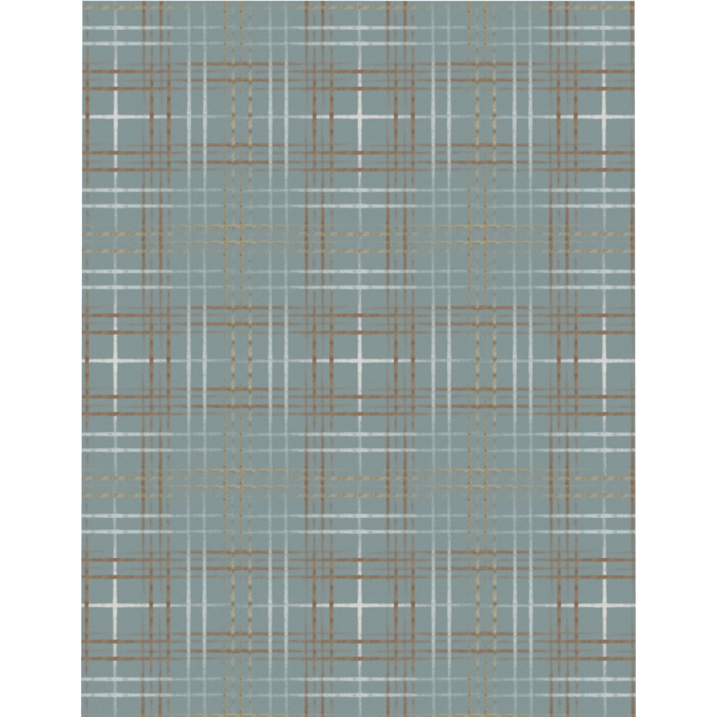Painterly Plaid Microfiber Duvet Cover in Aqua