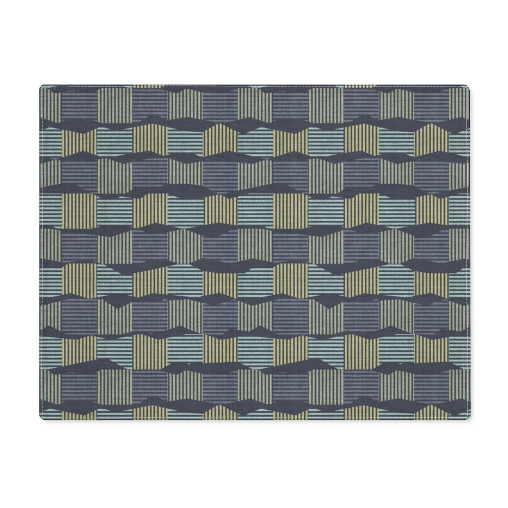 Check Stripe Placemat in Navy