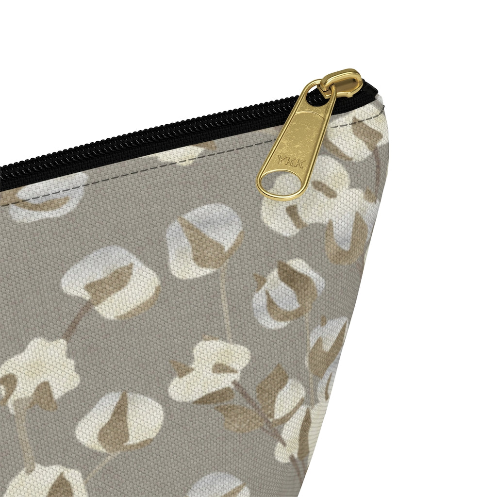 Cotton Branch Accessory Pouch w T-bottom in Brown