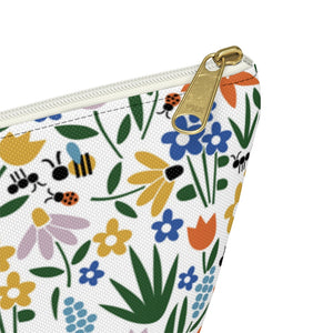 Field of Flowers Accessory Pouch w T-bottom