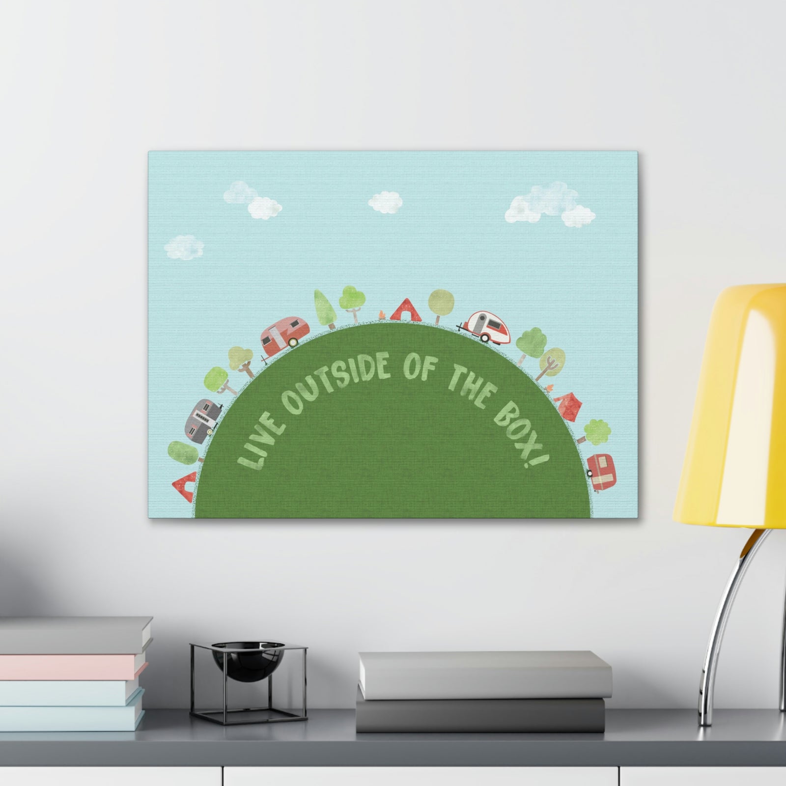 Live Outside Wrapped Canvas in Red