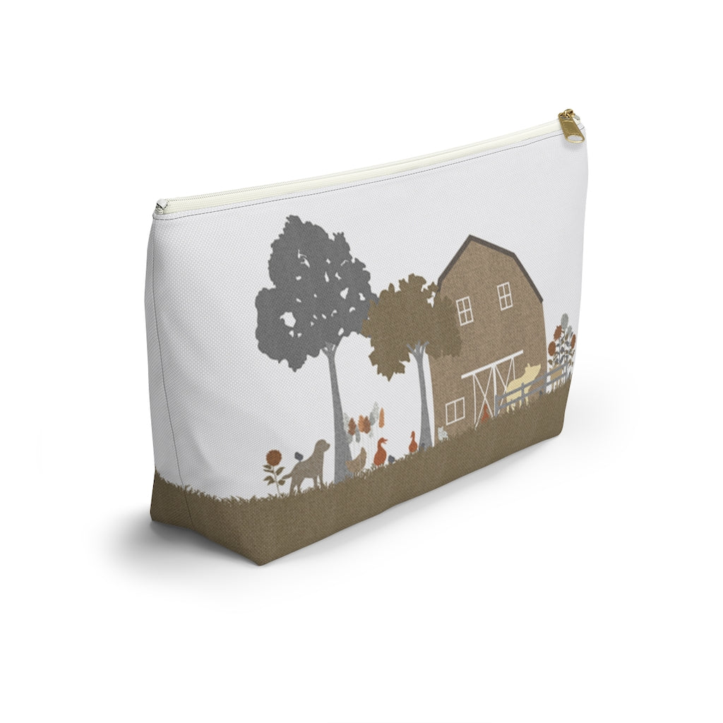 Barnyard Fun Accessory Pouch w T-bottom in Brown