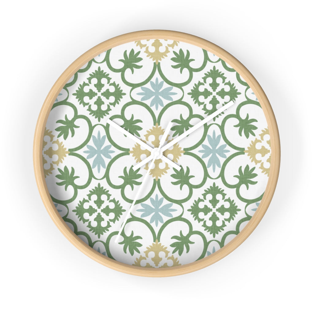 Portugal Tile Wall Clock in Green