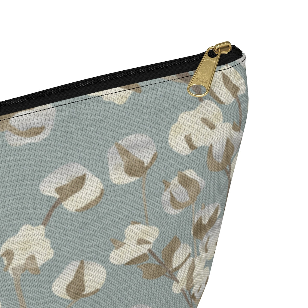 Cotton Branch Accessory Pouch w T-bottom in Aqua