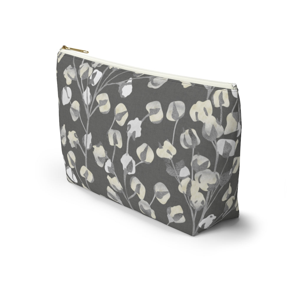 Cotton Branch Accessory Pouch w T-bottom in Gray
