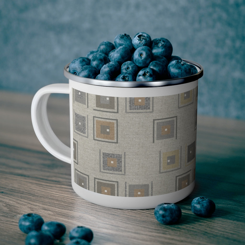 Key Code Enamel Mug in Taupe