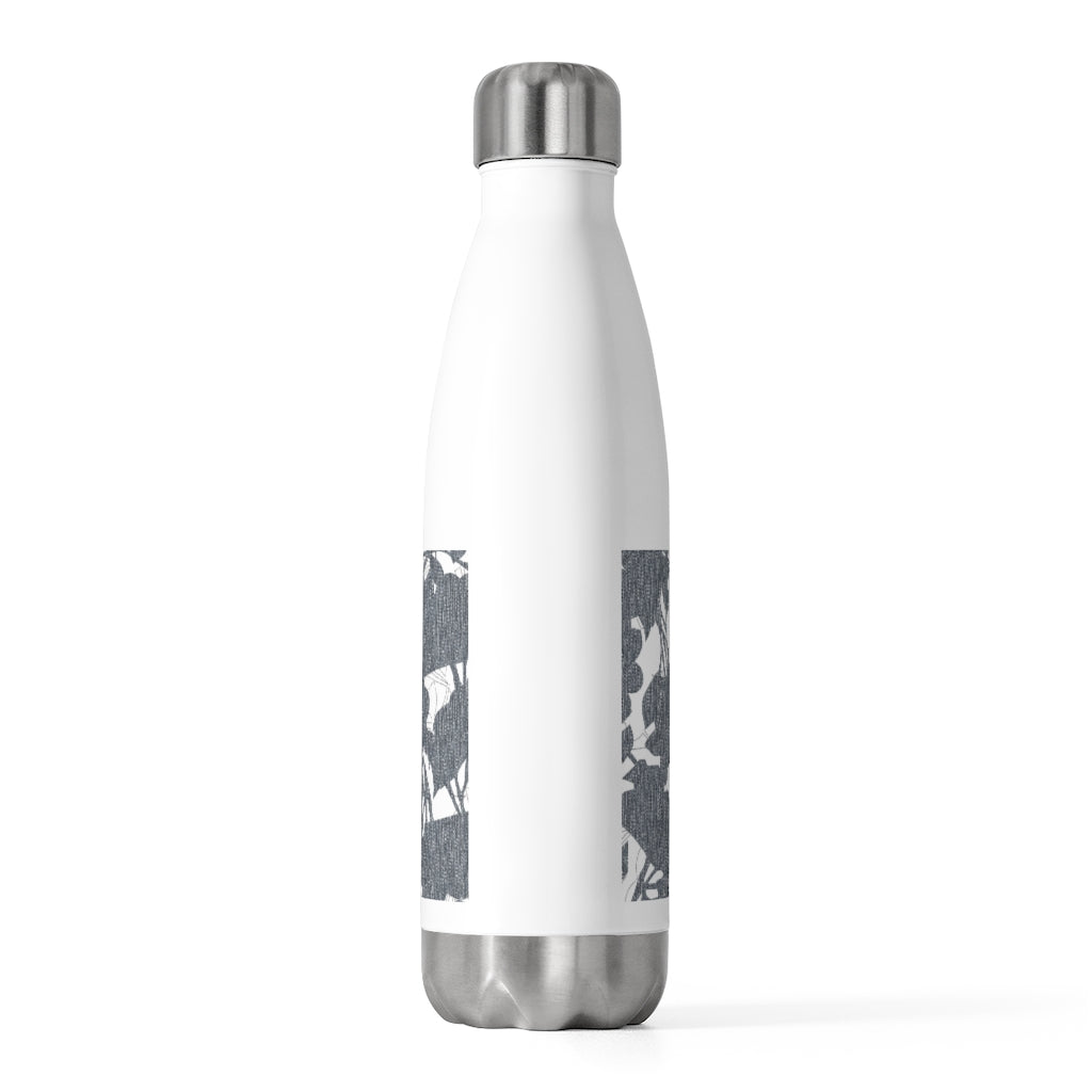 Modern Floral Overlay 20oz Insulated Bottle in Charcoal