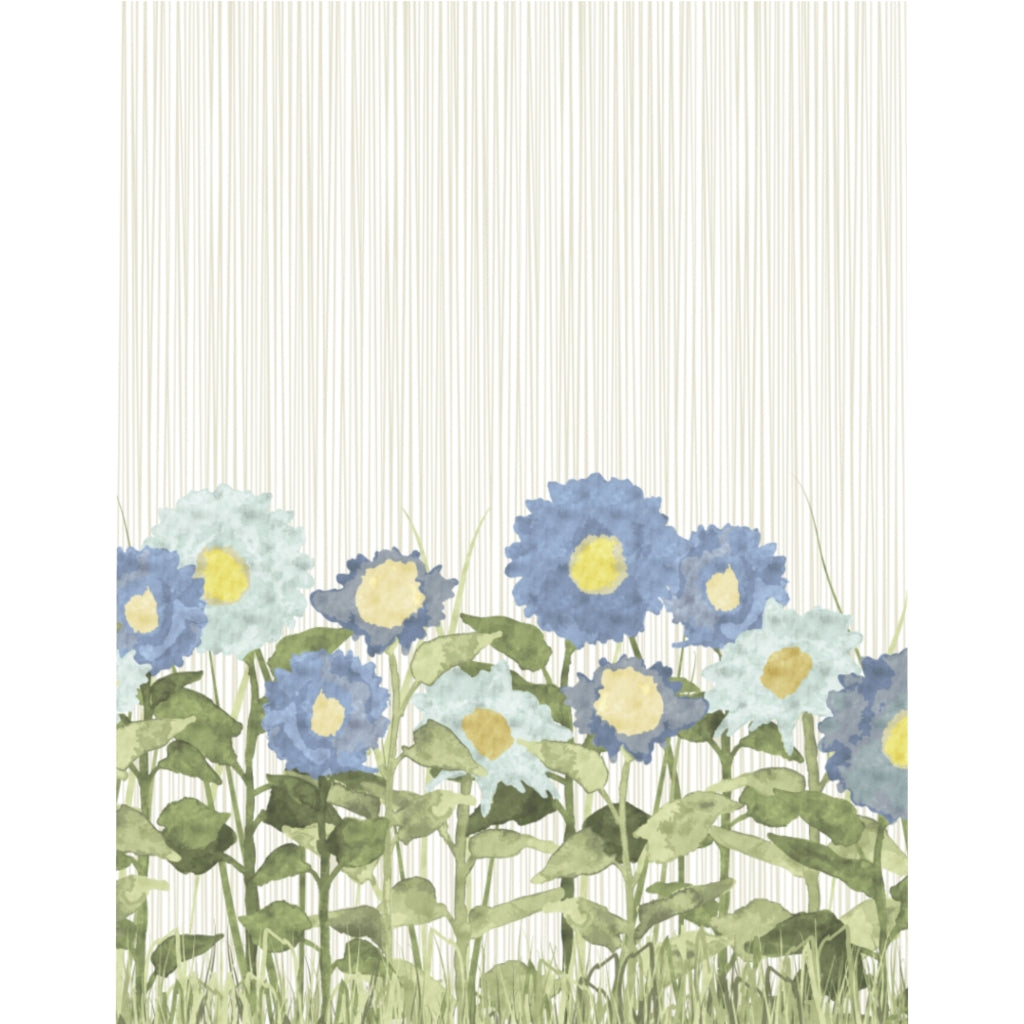 Sunflower Field Microfiber Duvet Cover in Blue