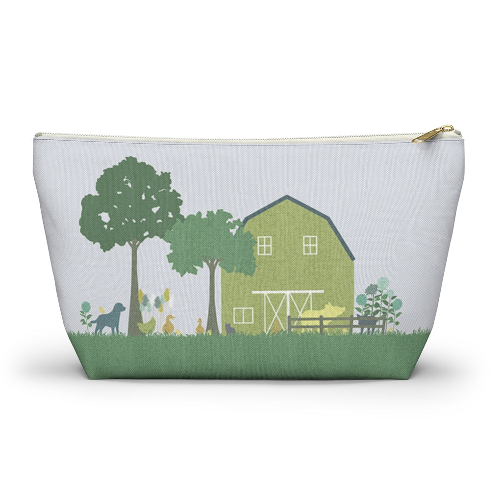 Barnyard Fun Accessory Pouch w T-bottom in Green