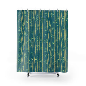Bamboo Shower Curtain in Aqua