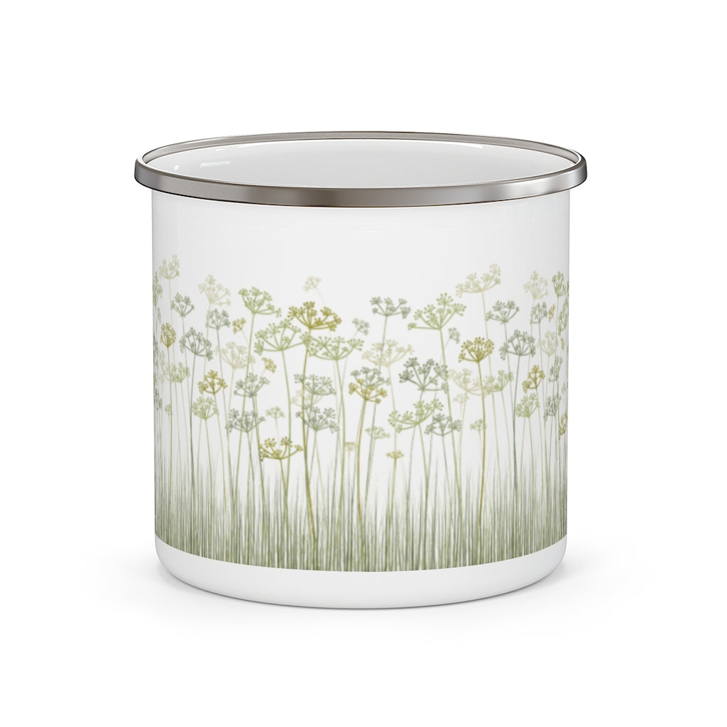Message Code Enamel Mug in Green