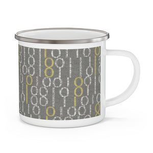 Railroad Code Enamel Mug in Gray