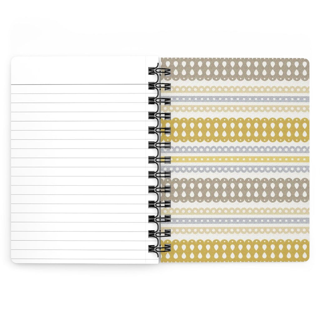 Ribbon Candy Spiral Bound Journal in Yellow
