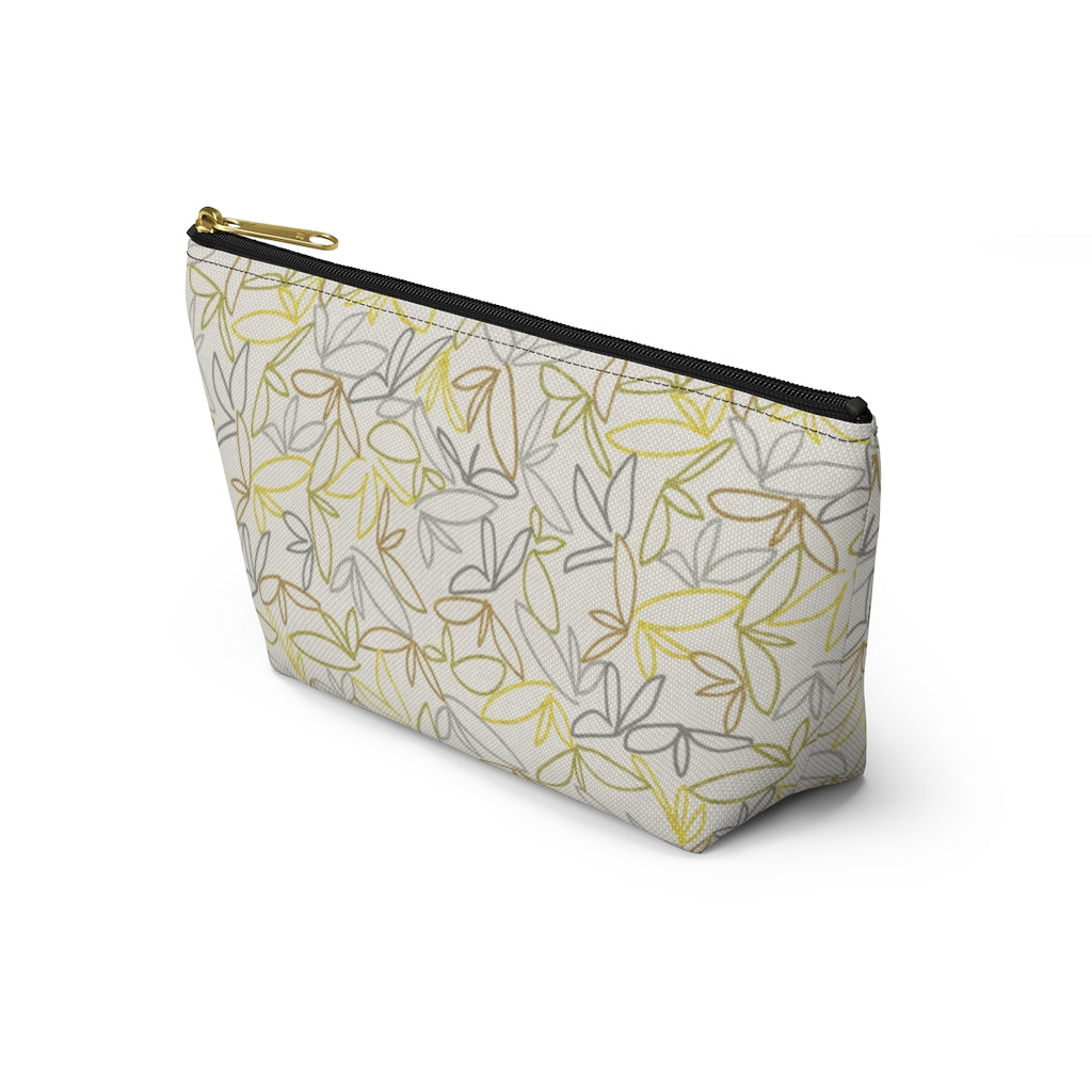 Sketch Leaf Accessory Pouch w T-bottom in Yellow