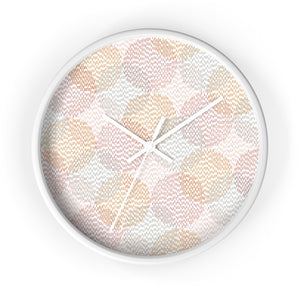 Stitch Circle Overlay Wall Clock in Pink