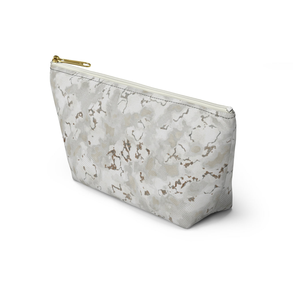 Carrara Marble Accessory Pouch w T-bottom in Brown