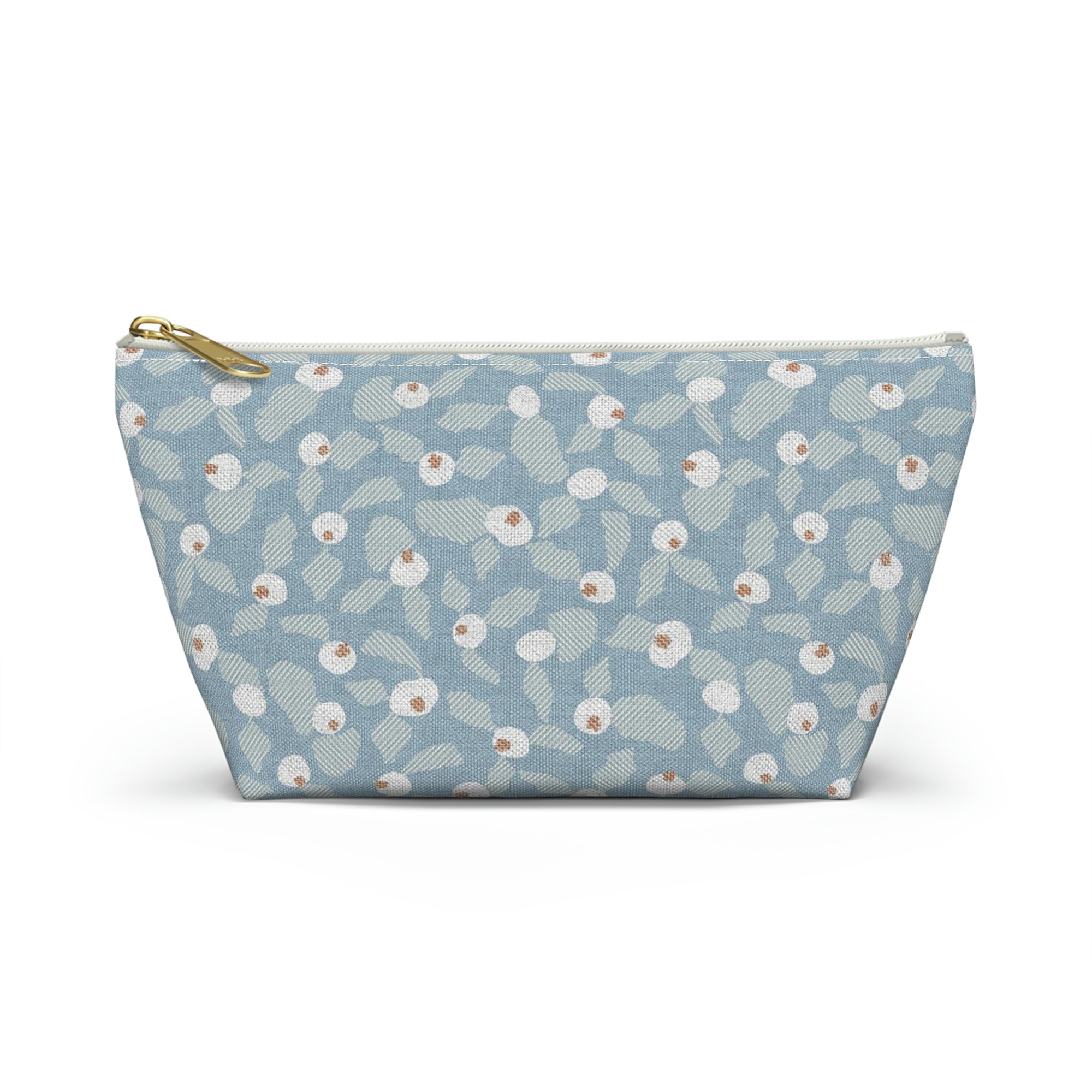 Rosa Rugosa Accessory Pouch w T-bottom in Blue