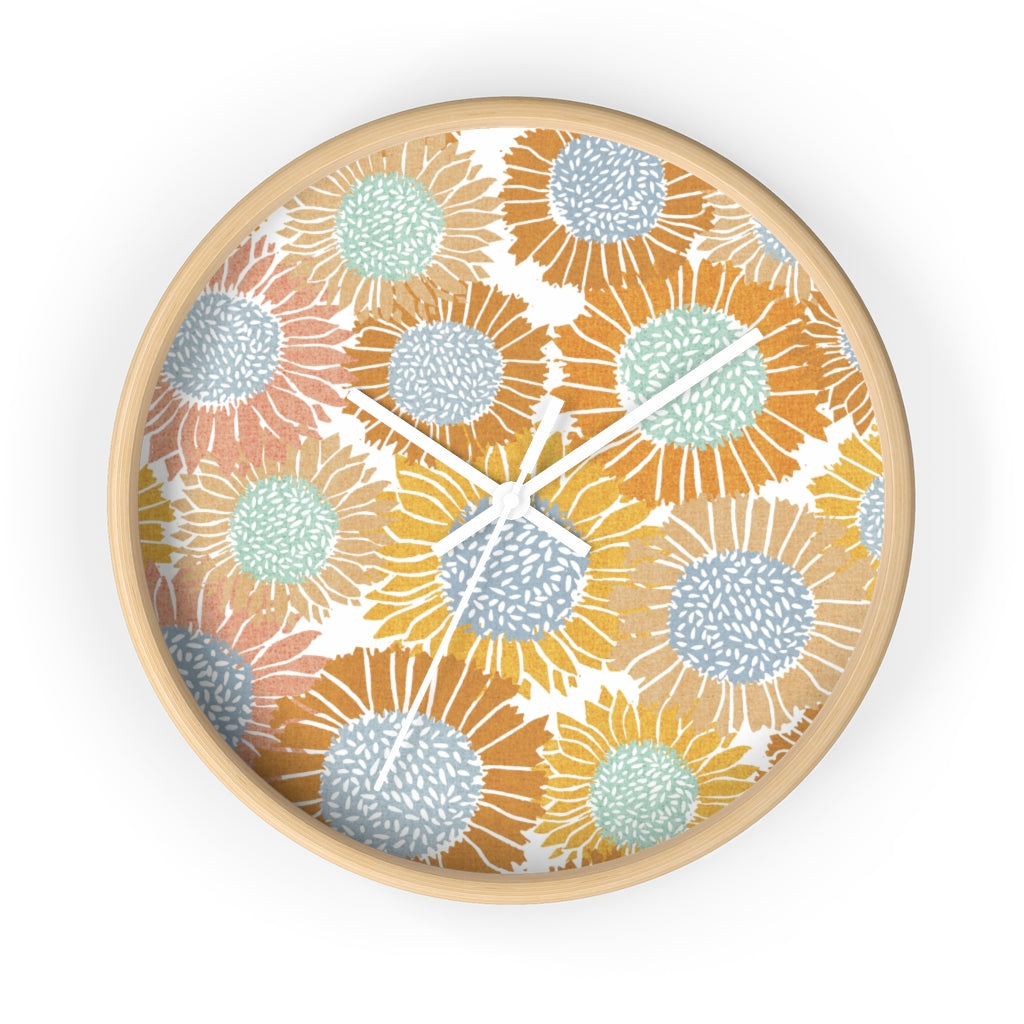 Sunflowers Wall Clock in Orange