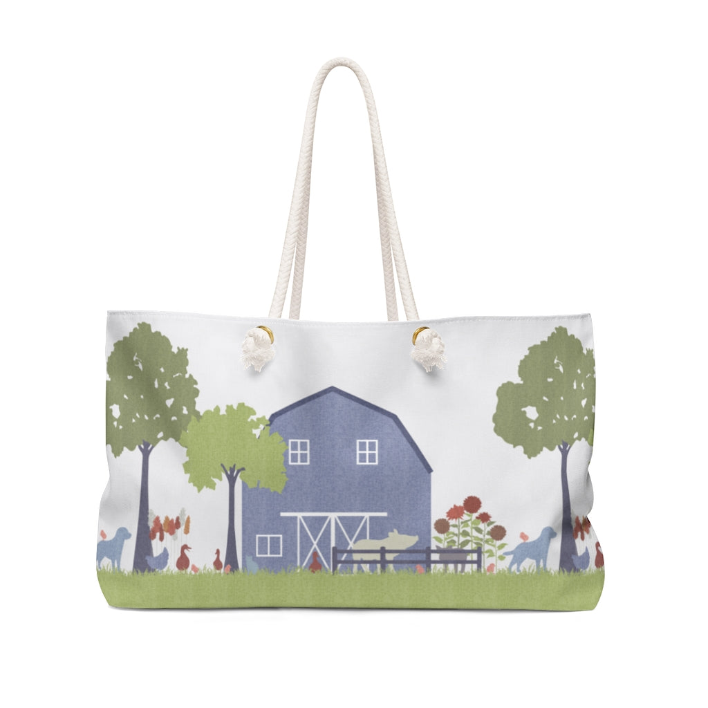 Barnyard Fun Weekender Bag in Blue