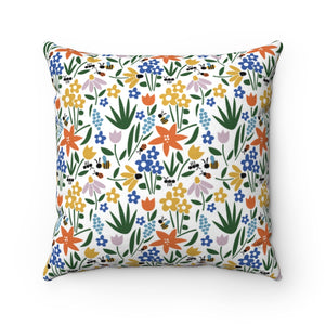 Field of Flowers Square Throw Pillow
