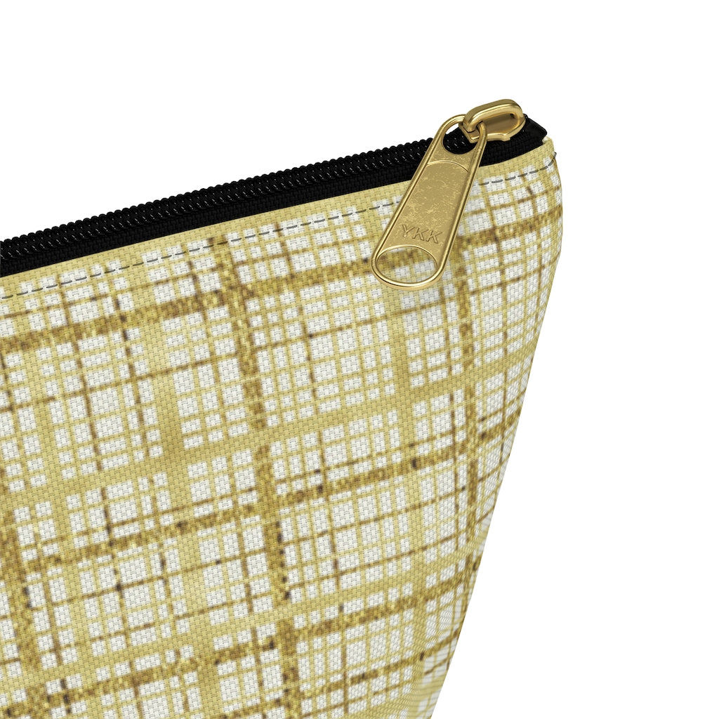 Rogers Tartan Accessory Pouch w T-bottom in Yellow