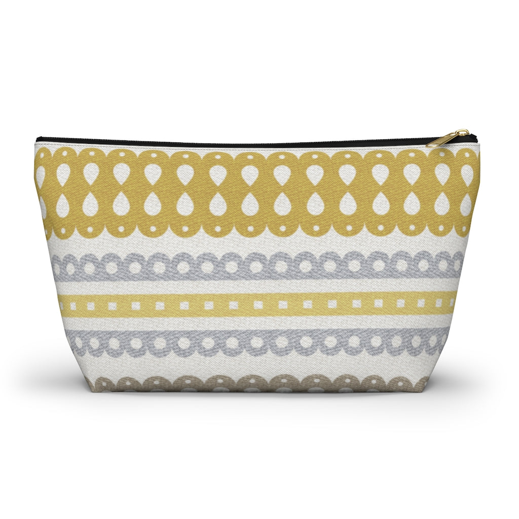Ribbon Candy Accessory Pouch w T-bottom in Yellow