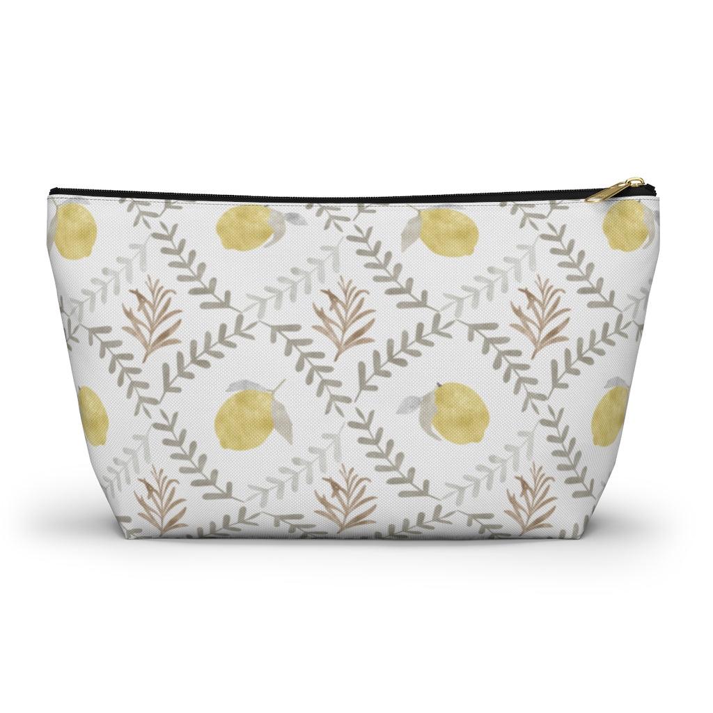 Lemon Tile Accessory Pouch w T-bottom in Gray