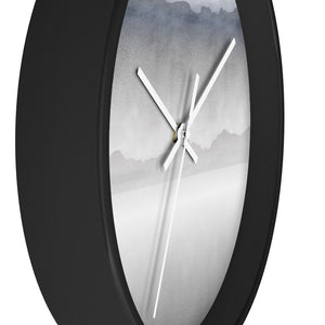 Watercolor Mountains Wall Clock in Gray