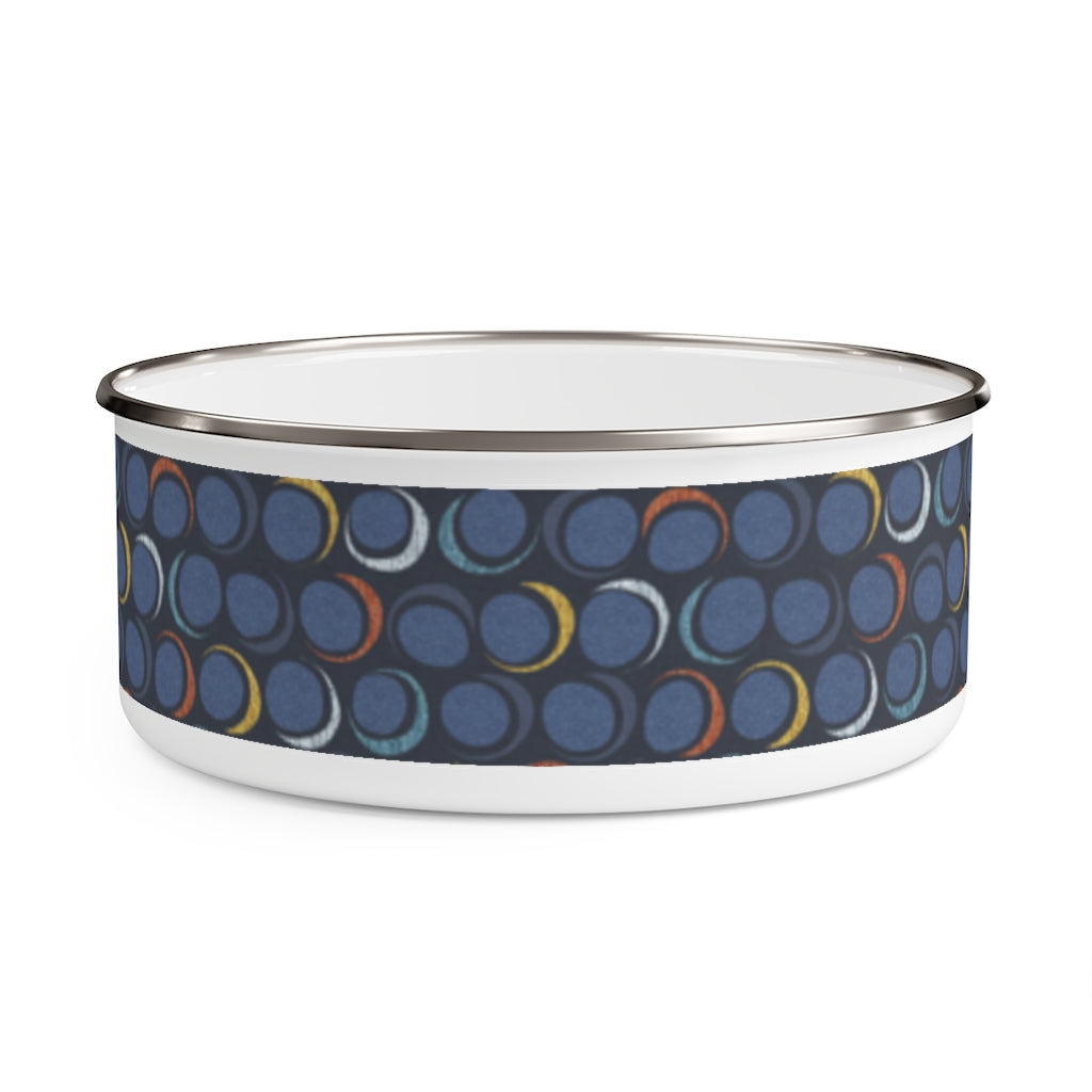 Over the Moon Enamel Bowl in Blue
