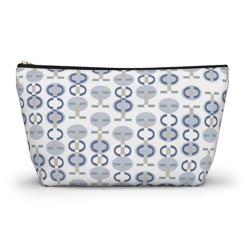 Telegraph Code Accessory Pouch w T-bottom in Blue