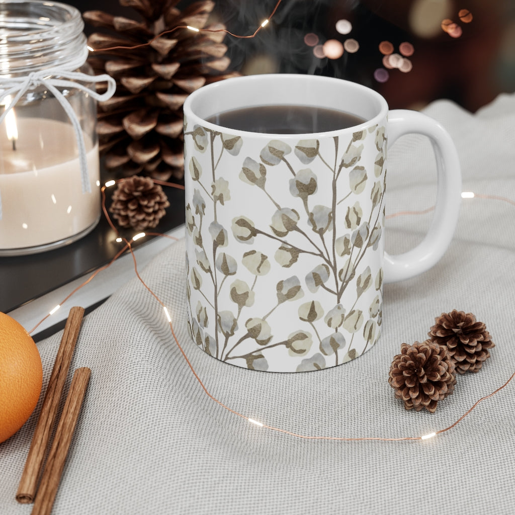Cotton Branch Mug in Brown