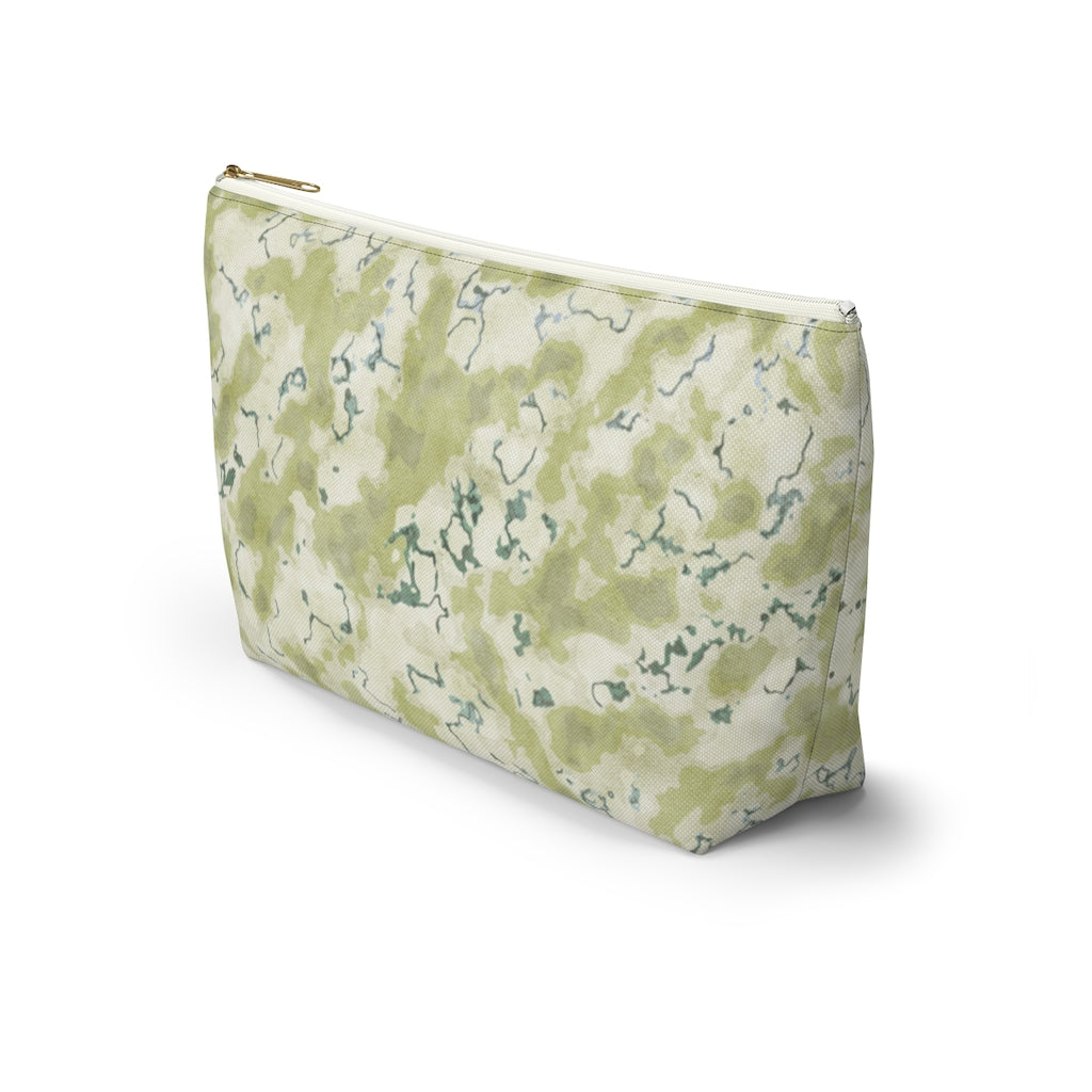 Carrara Marble Accessory Pouch w T-bottom in Green