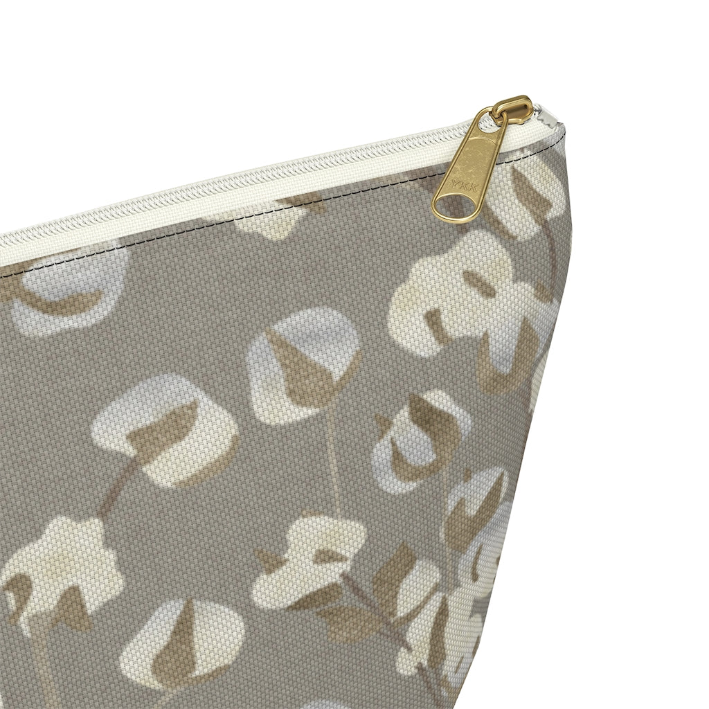 Cotton Branch Accessory Pouch w T-bottom in Brown