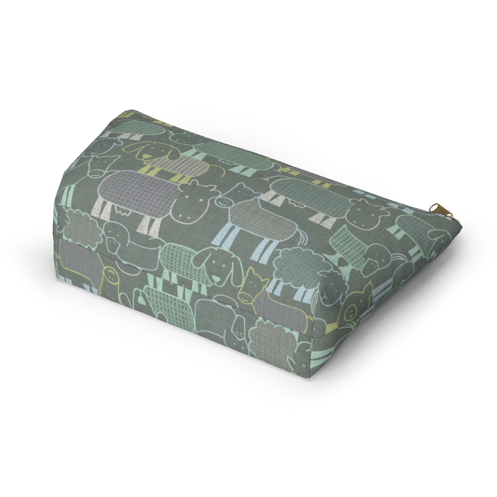 Animal Farm Accessory Pouch w T-bottom in Aqua