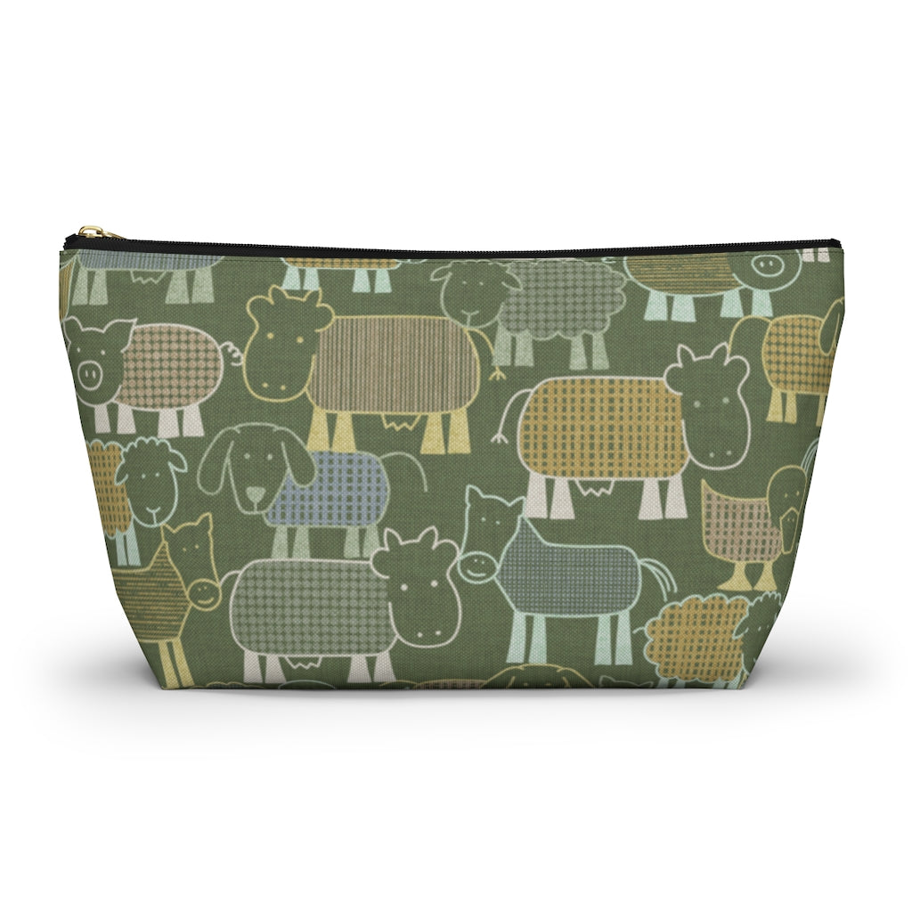 Animal Farm Accessory Pouch w T-bottom in Green