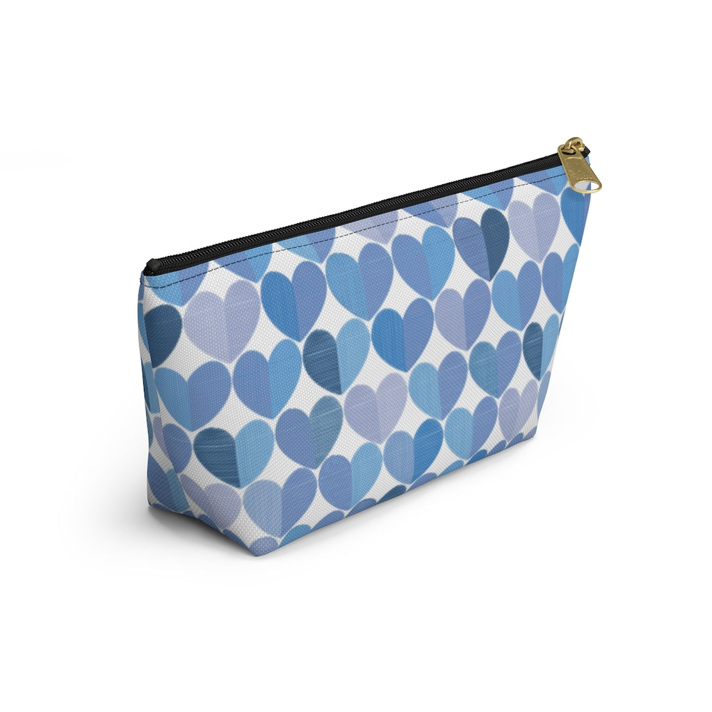 Love Accessory Pouch w T-bottom in Blue