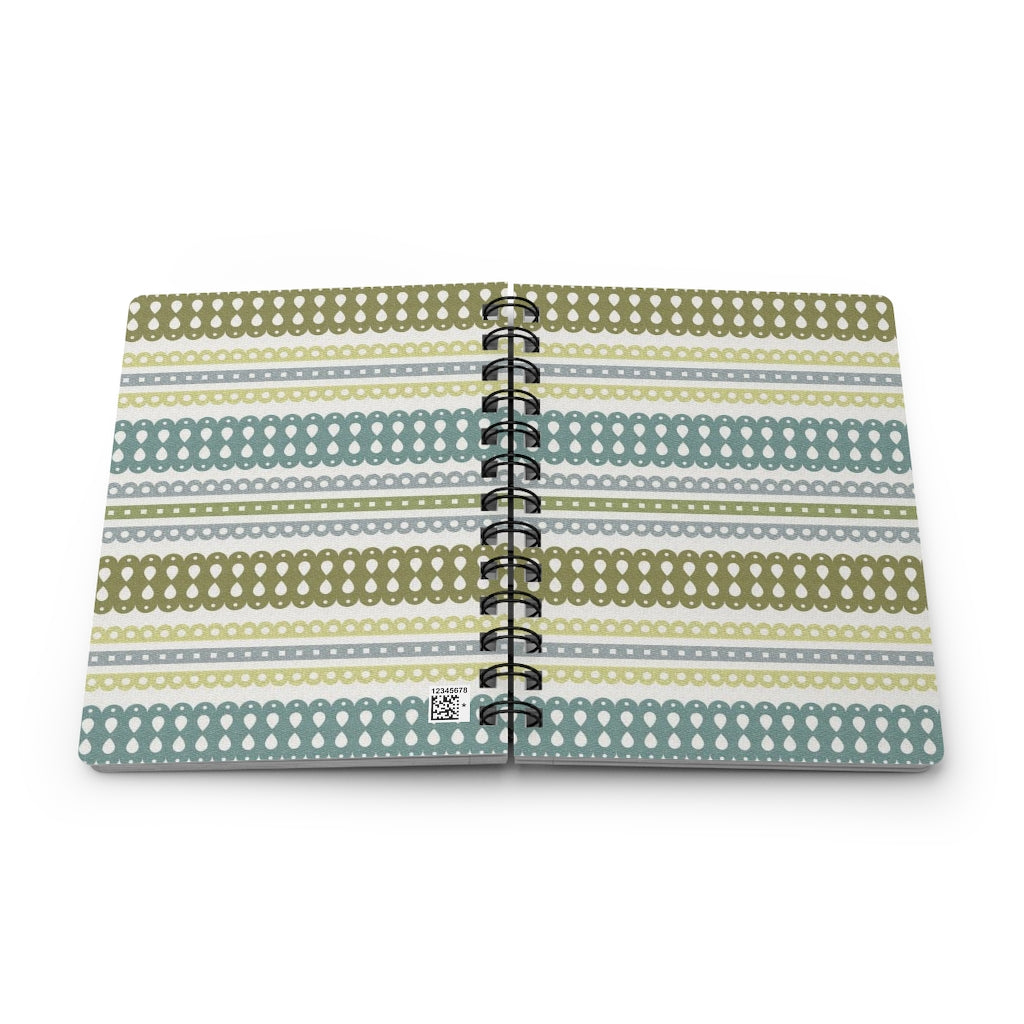 Ribbon Candy Spiral Bound Journal in Green