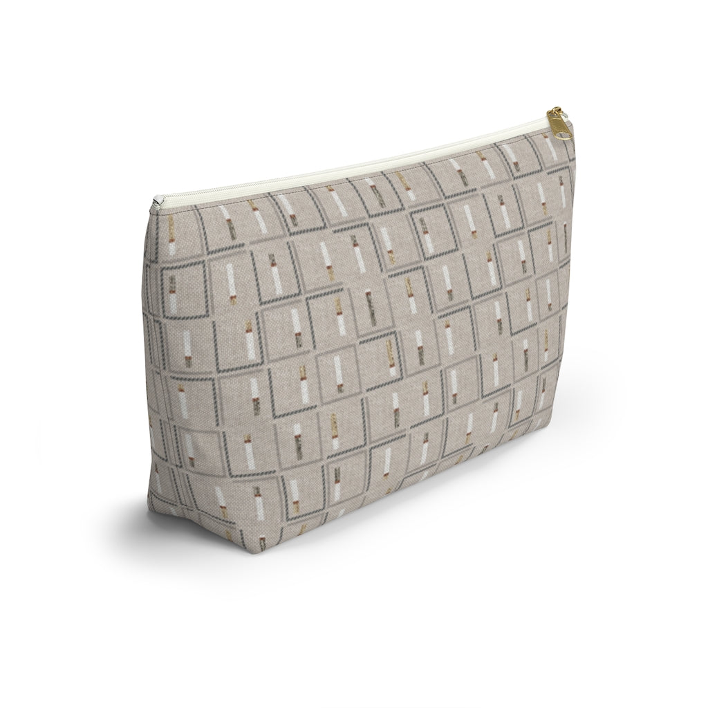 Pencil to Paper Accessory Pouch w T-bottom in Taupe