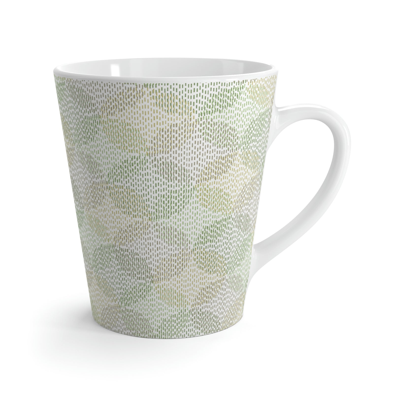 Stitch Circle Overlay Latte Mug in Green
