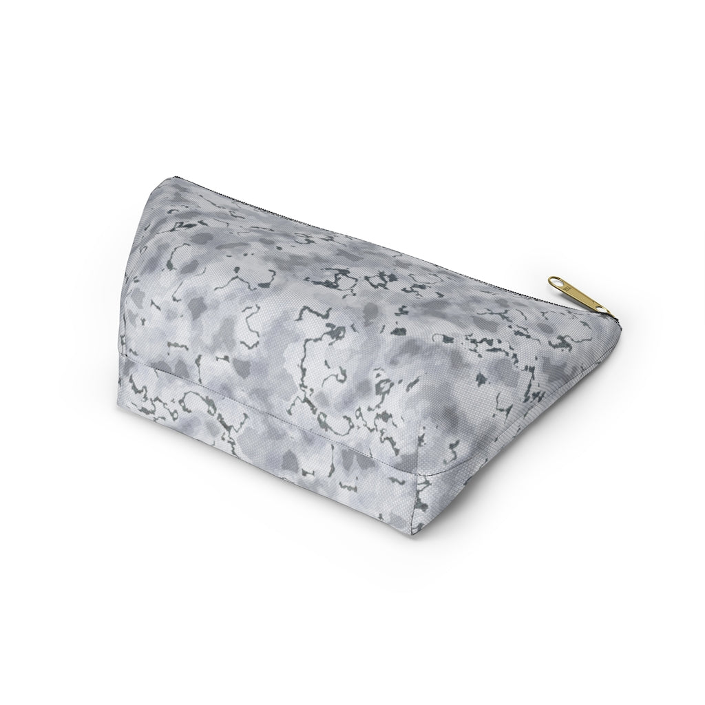 Carrara Marble Accessory Pouch w T-bottom in Gray